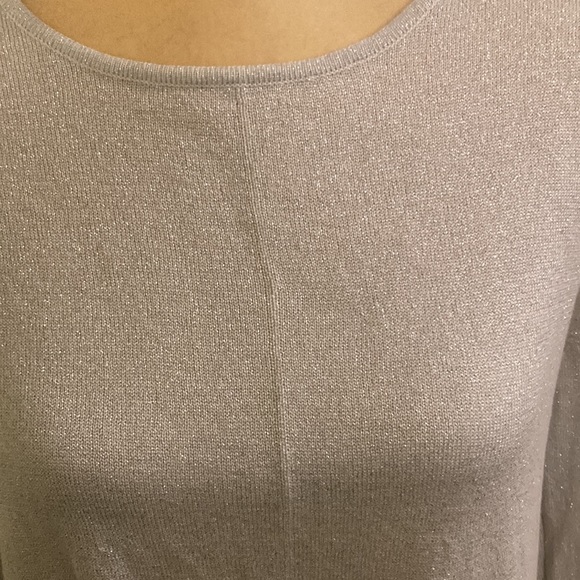 Alfani Long Sleeves Tunic Sweater W Silver Metallic SZ L/XL - Picture 2 of 5